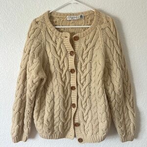 Vintage Cream Cable Knit Cardigan